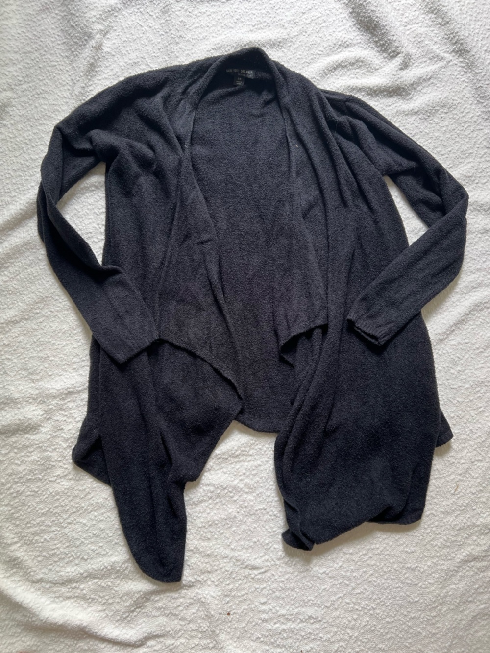 Barefoot Dreams CozyChic Lite Circle Cardigan Black‎ Womens S/M Open Front